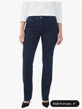 Olivia Women's Dark Blue Jeans- Fringed Bottoms!